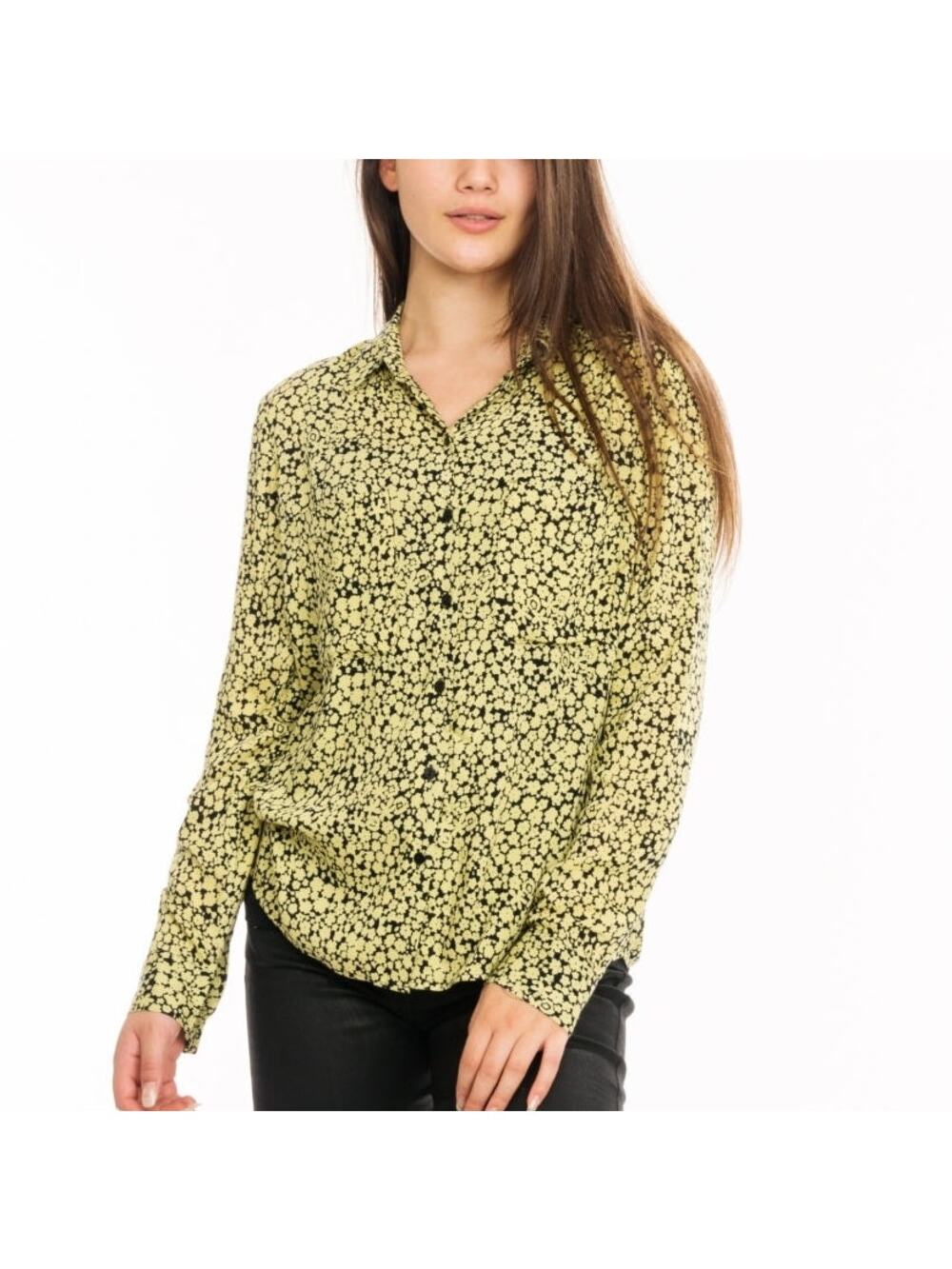 Samsoe Samsoe Yellow Buttercup Milly Aop 7201 Long Sleeve Blouse Size XS